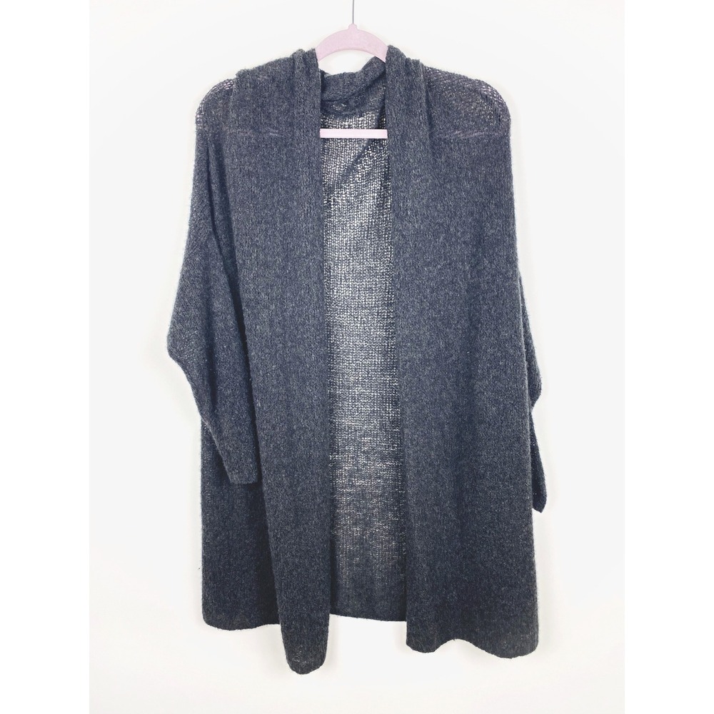 Cashmere Blend Open Front Longline Cardigan Coastal Grunge Boho